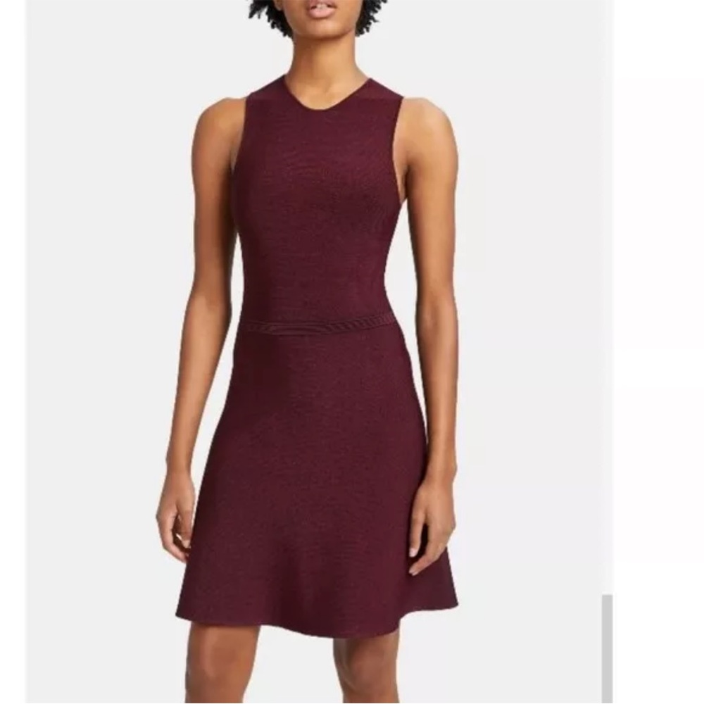NWT Theory Marled Flare Dress in Black/Bordeaux Size P/XSmall